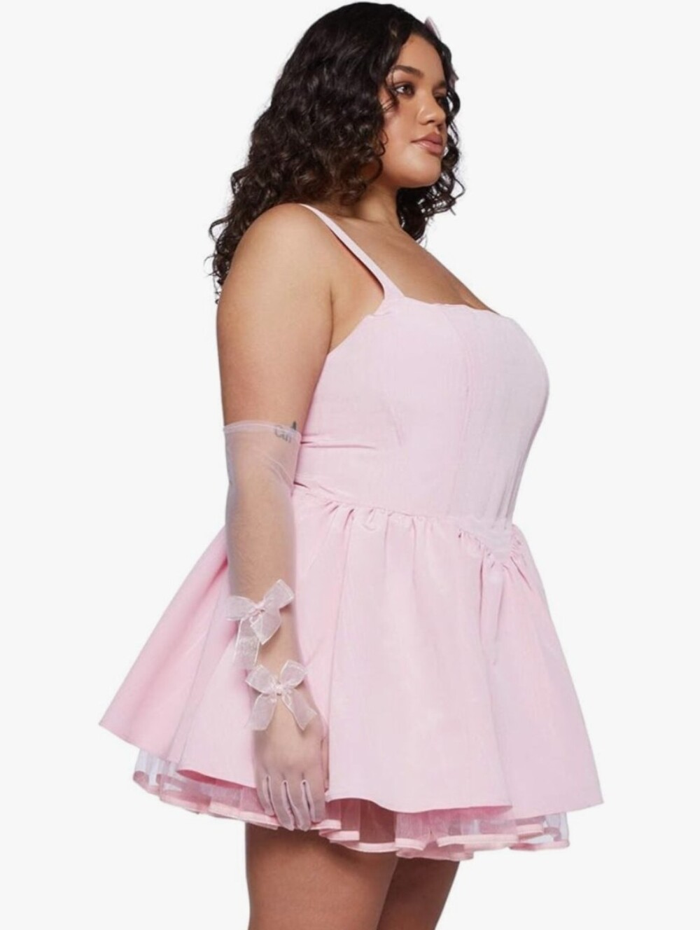 NWOT Corset Back Mini Dress w/ Built In Petticoat - Picture 2 of 10